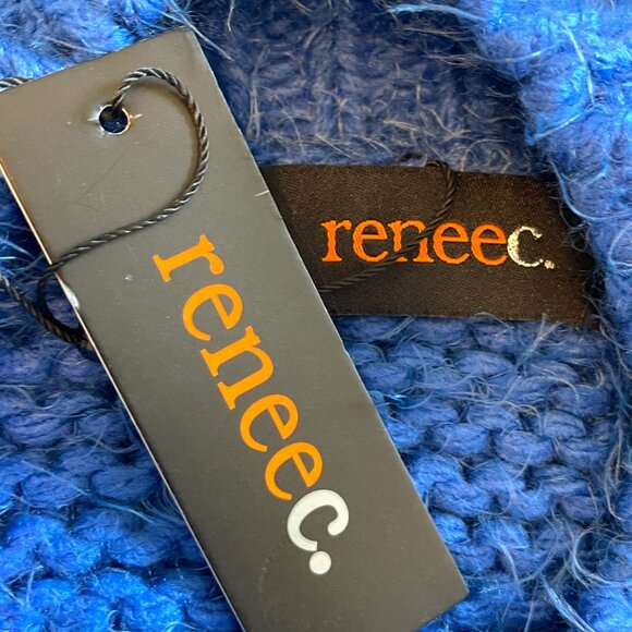 RENEE C Cable Knit Eyelash Sweater SMALL Royal Blue Cozy NEW - Picture 8 of 11